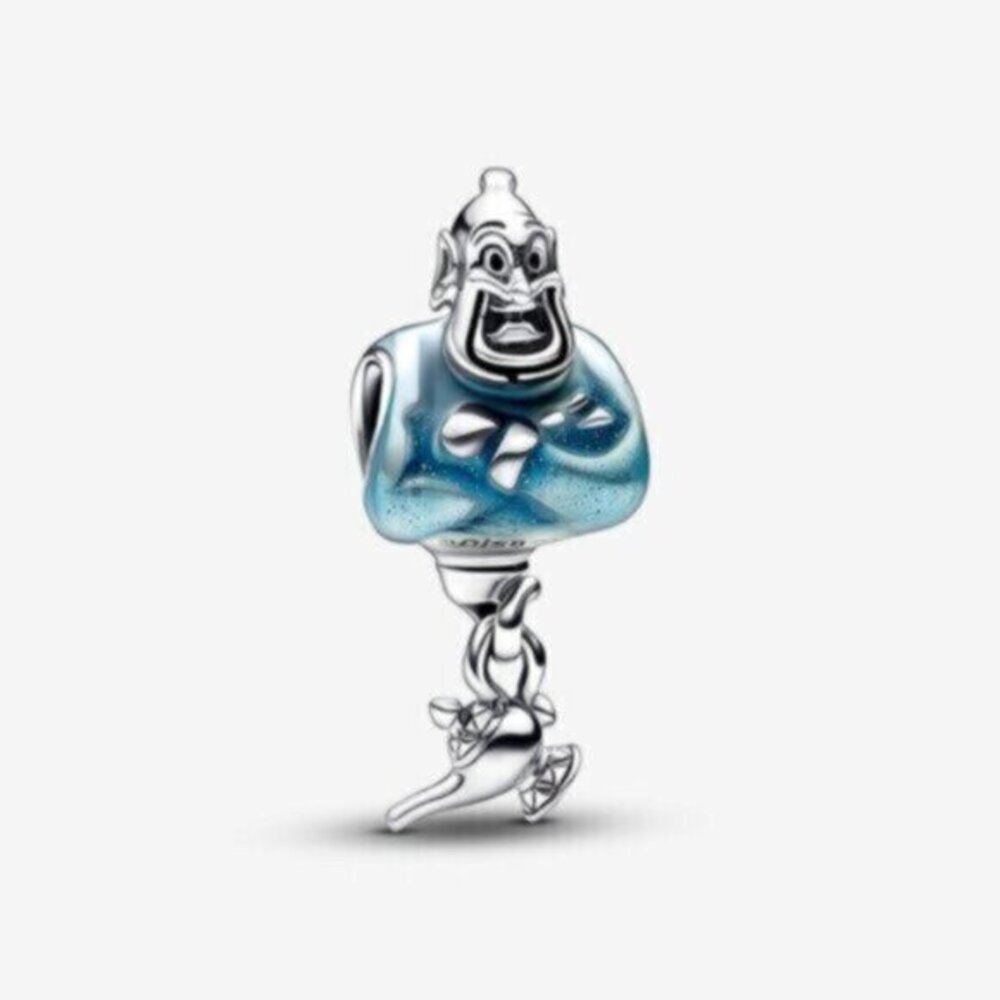 Pandora Silver Charm with Blue Enamel Genie and Lamp Dangle